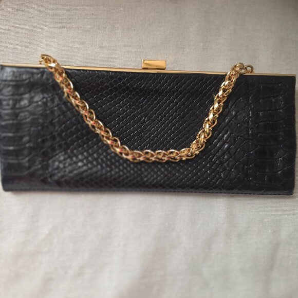 Hype Leather Croc Embossed Clutch - Picture 3 of 7